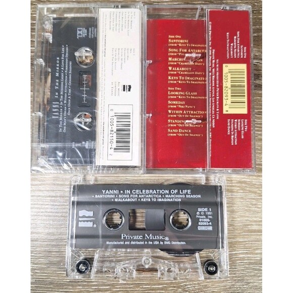 Yanni Cassette Tape Lot - In the Mirror (NEW) + In Celebration of Life(USED) - Picture 2 of 3